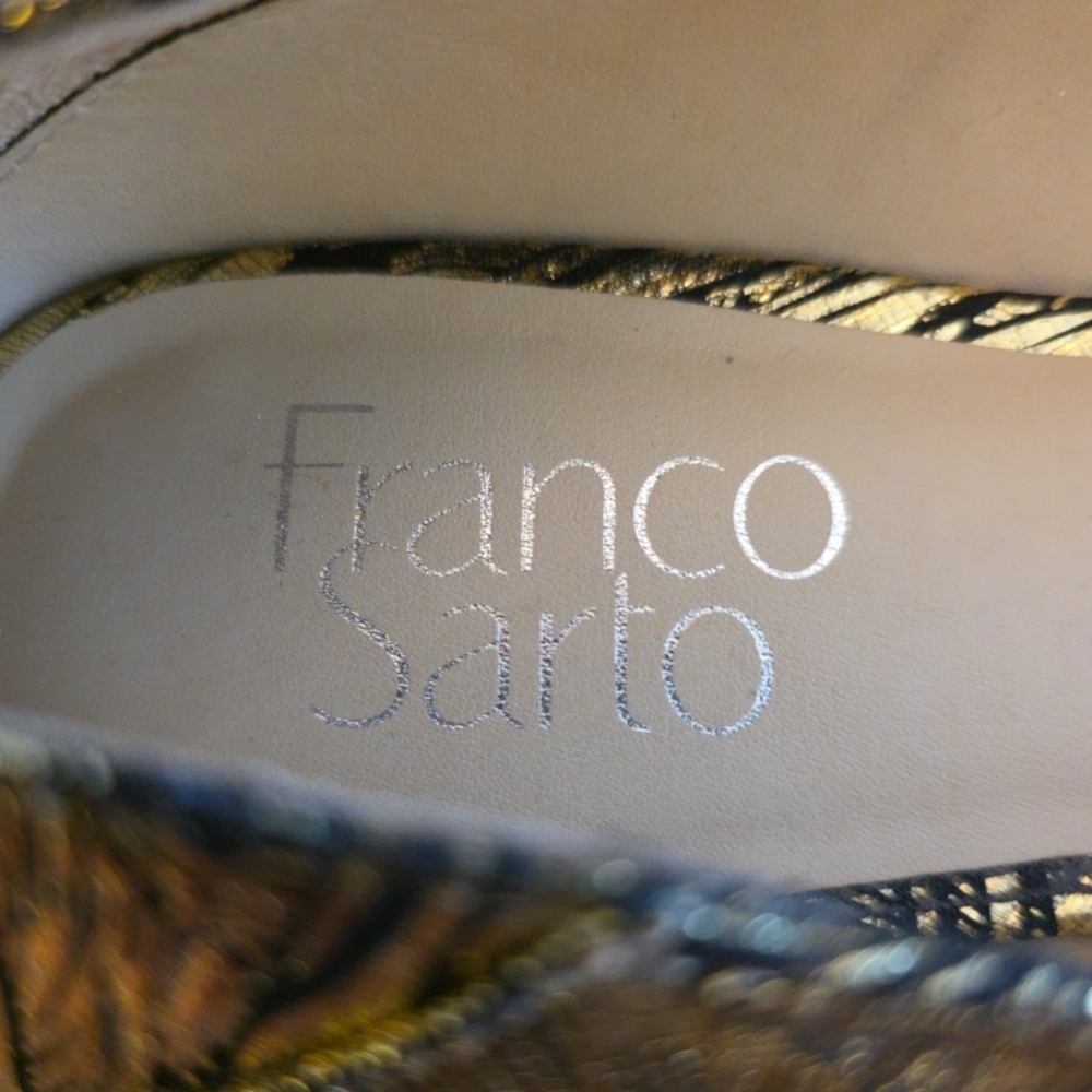 Franco Sarto Gold and Black Feathered Flats - Picture 6 of 7